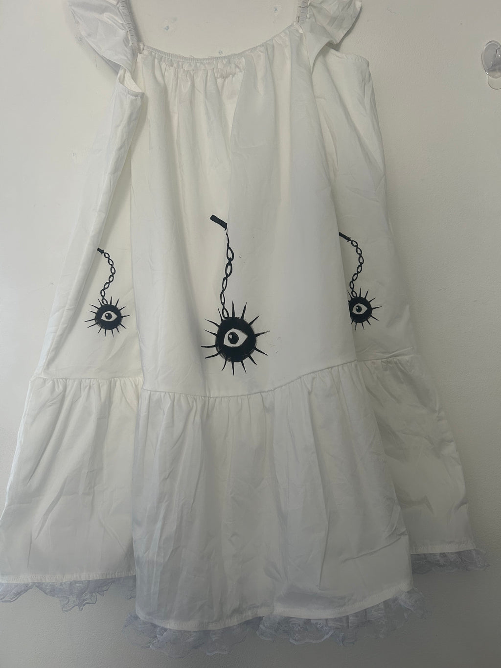 reworked / upcycled smock style lace dress size M
