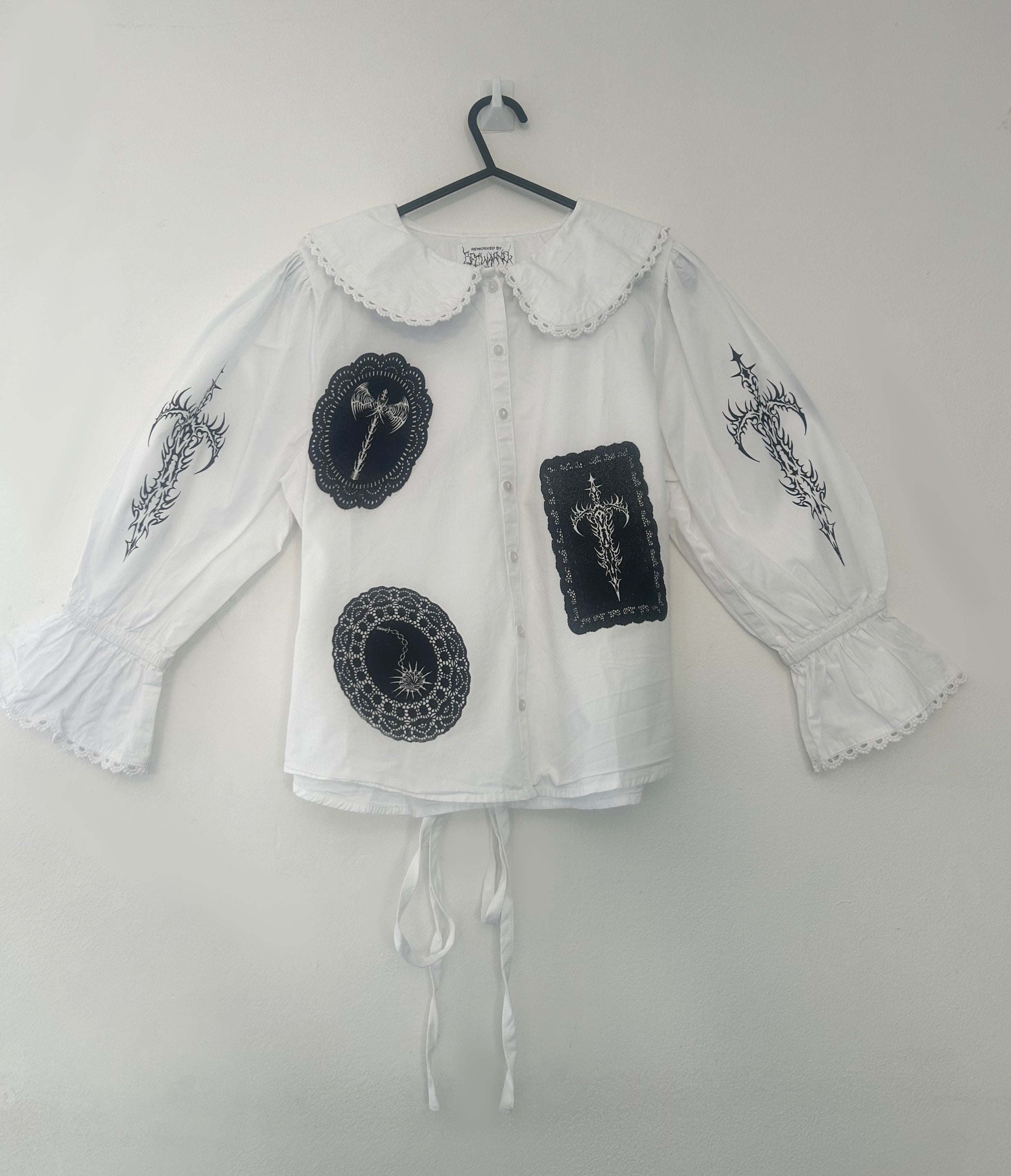 reworked / upcycled peter pan collar blouse size 10