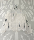 Upcycled white button up blouse size XS