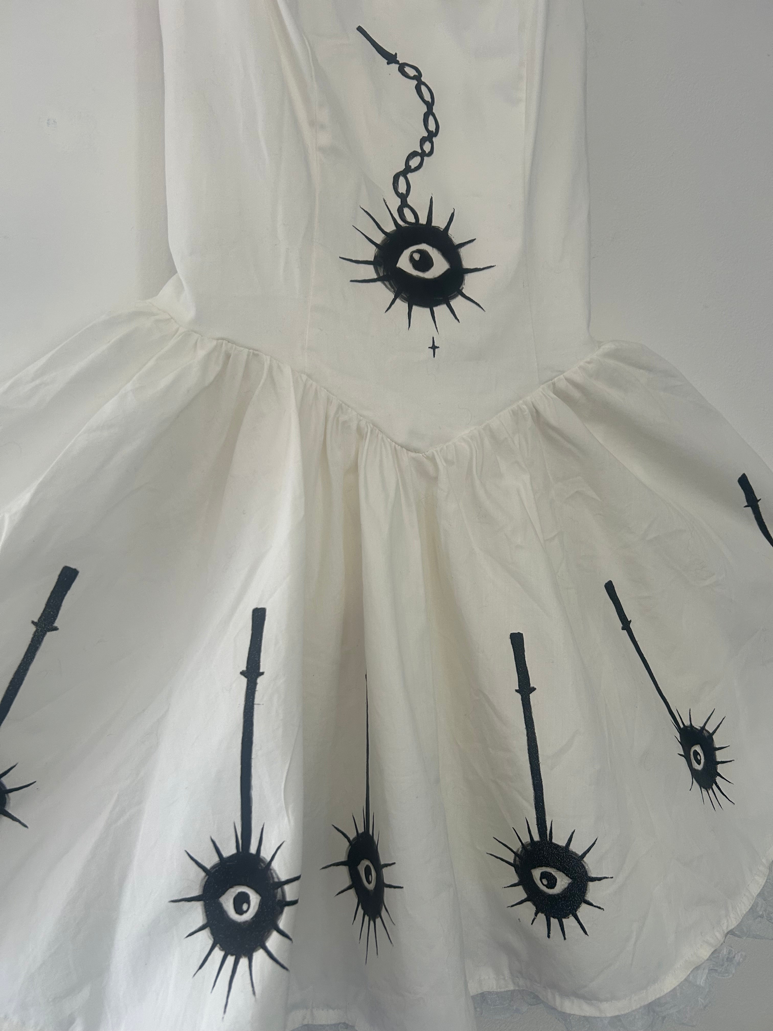 reworked / upcycled white princess lace dress size L