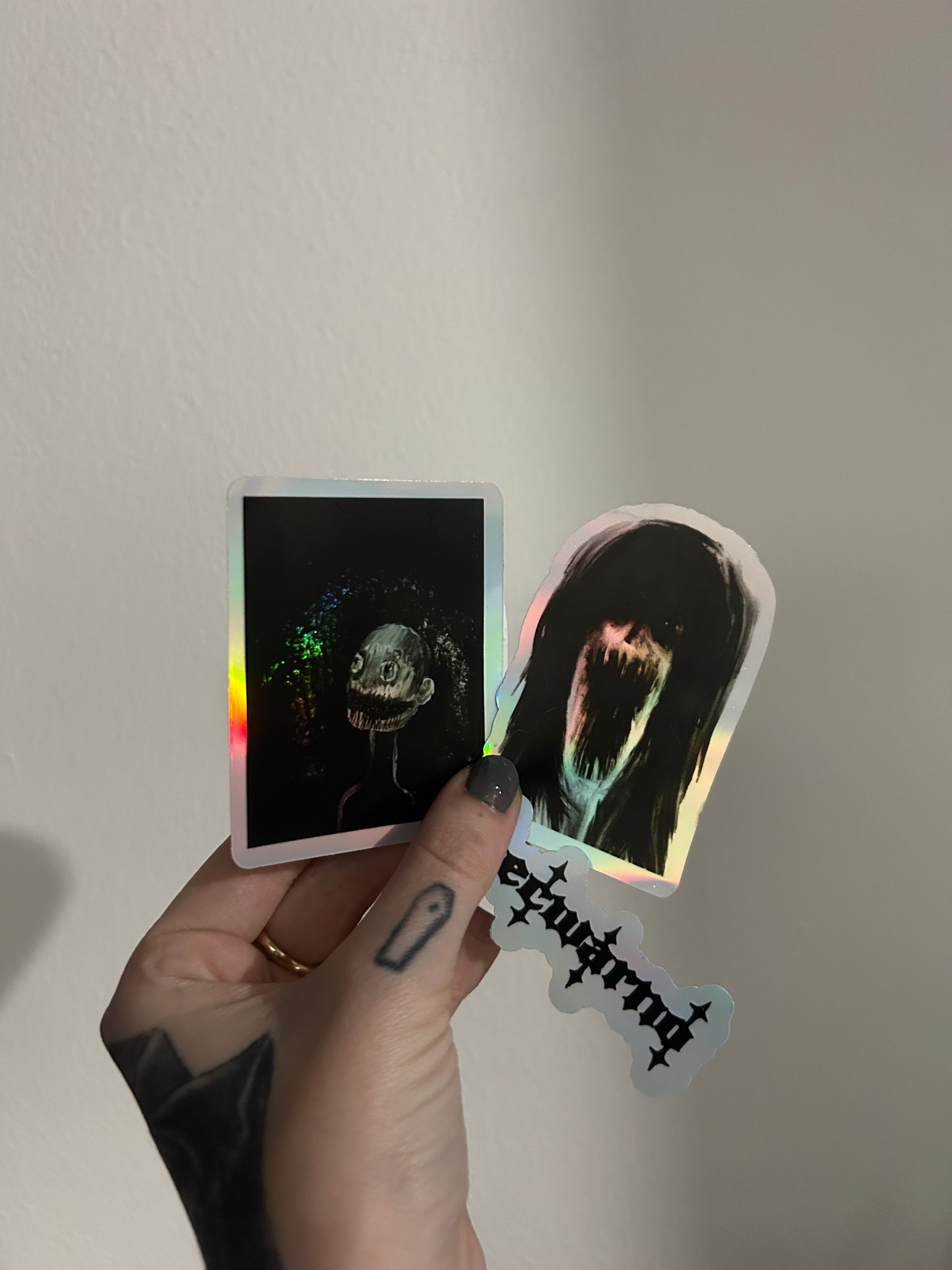 Friendly face sticker pack - 5 holographic stickers