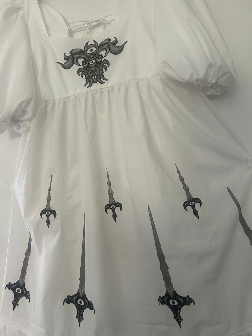 Upcycled white summer dress size 28