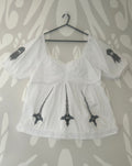 Upcycled white blouse size L
