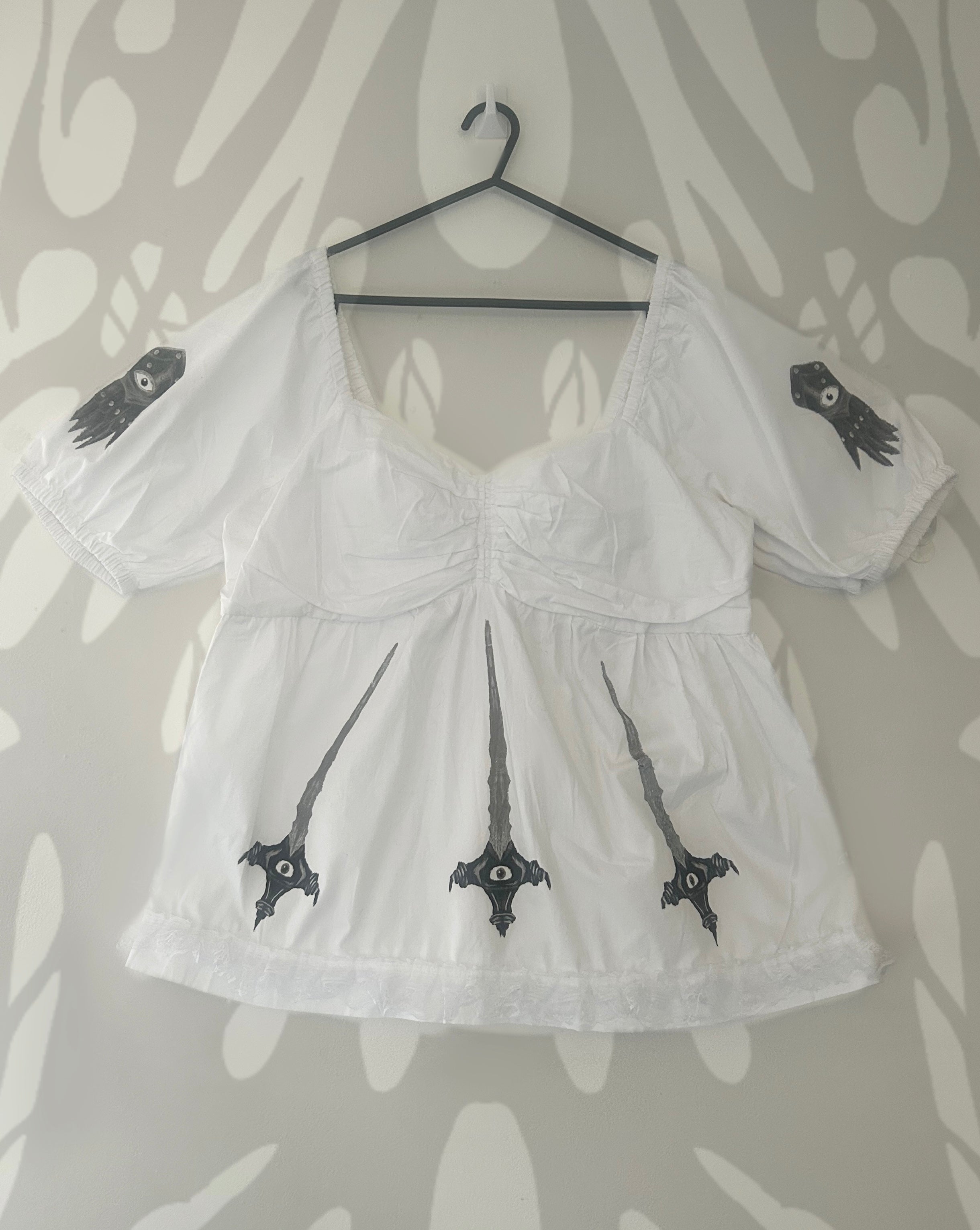 Upcycled white blouse size L