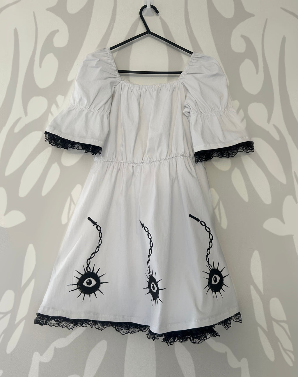Upcycled stretchy white dress size S