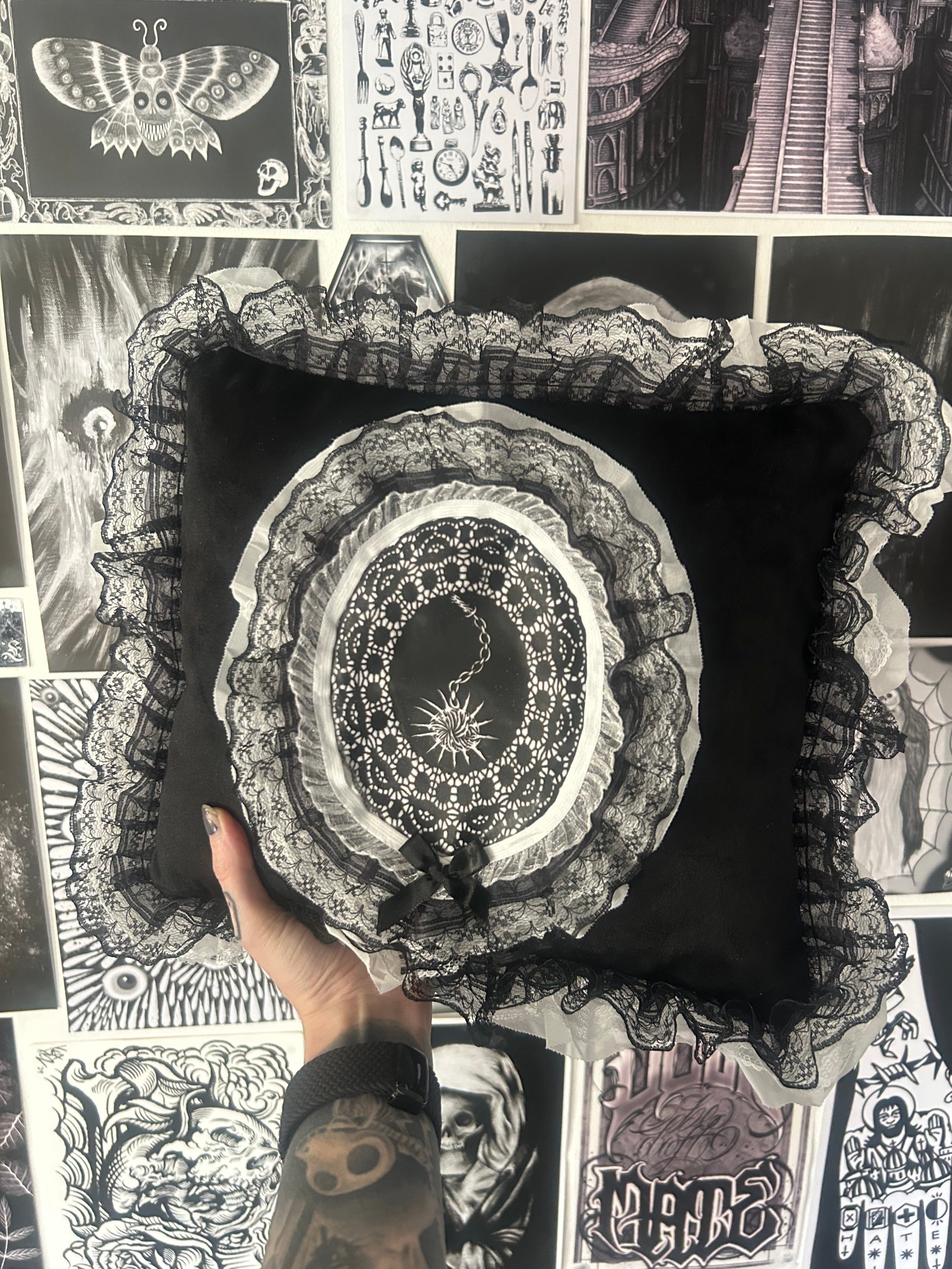 spike flail lace decorative cushion pillow