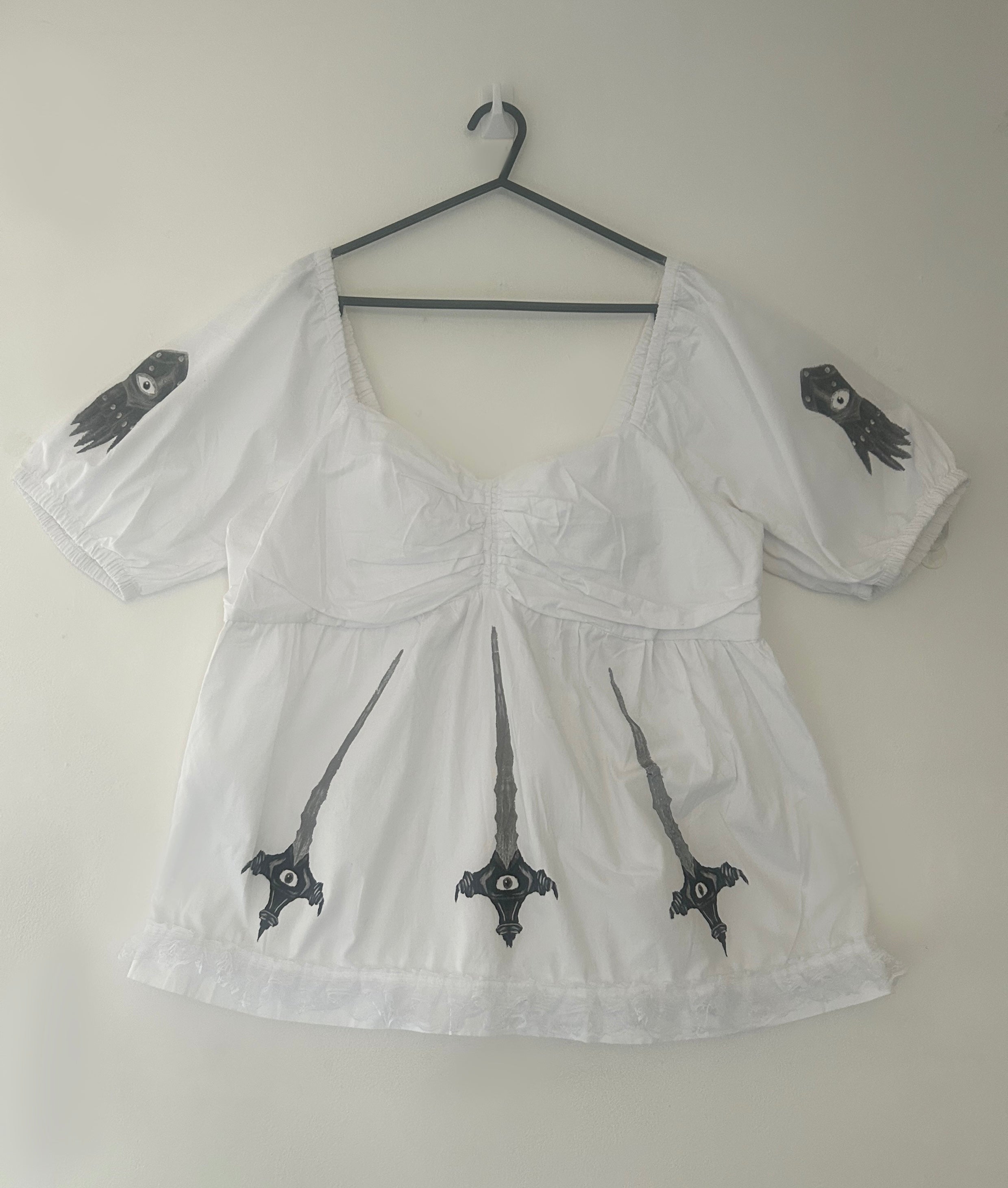 Upcycled white blouse size L