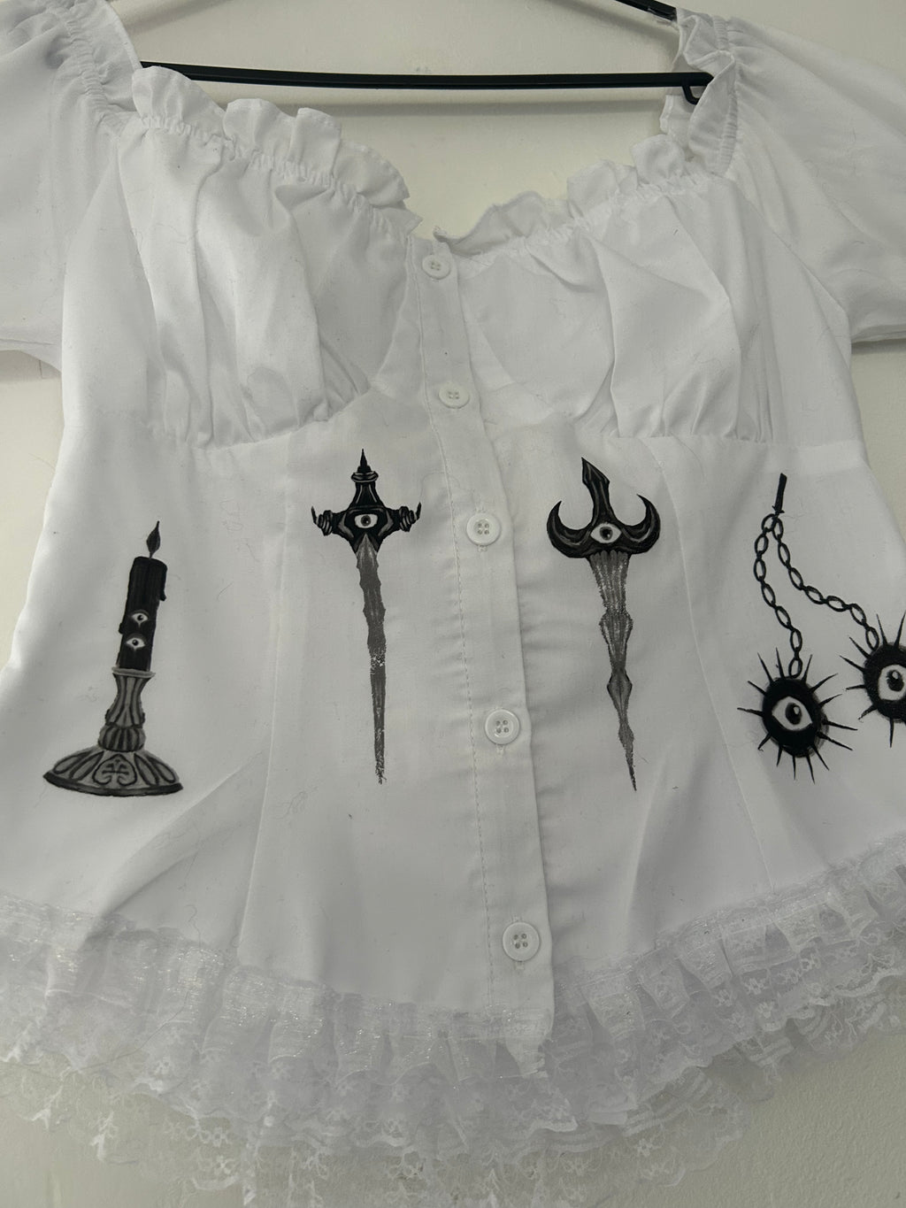 Upcycled milkmaid style crop top size 10