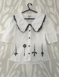 Upcycled peter pan style collar blouse size XS