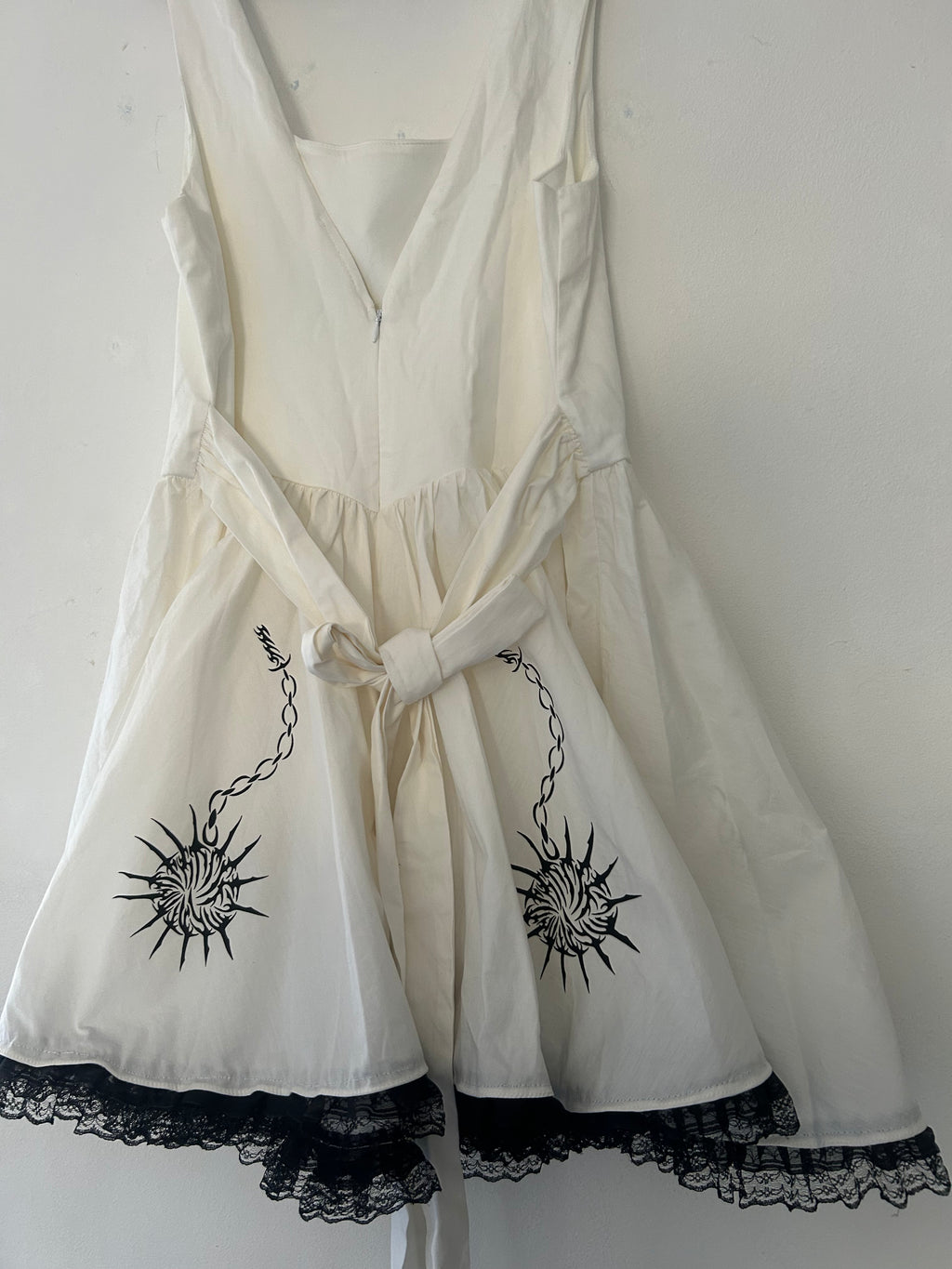 Upcycled white fitted dress size L