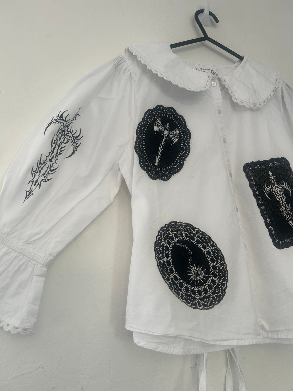 reworked / upcycled peter pan collar blouse size 10