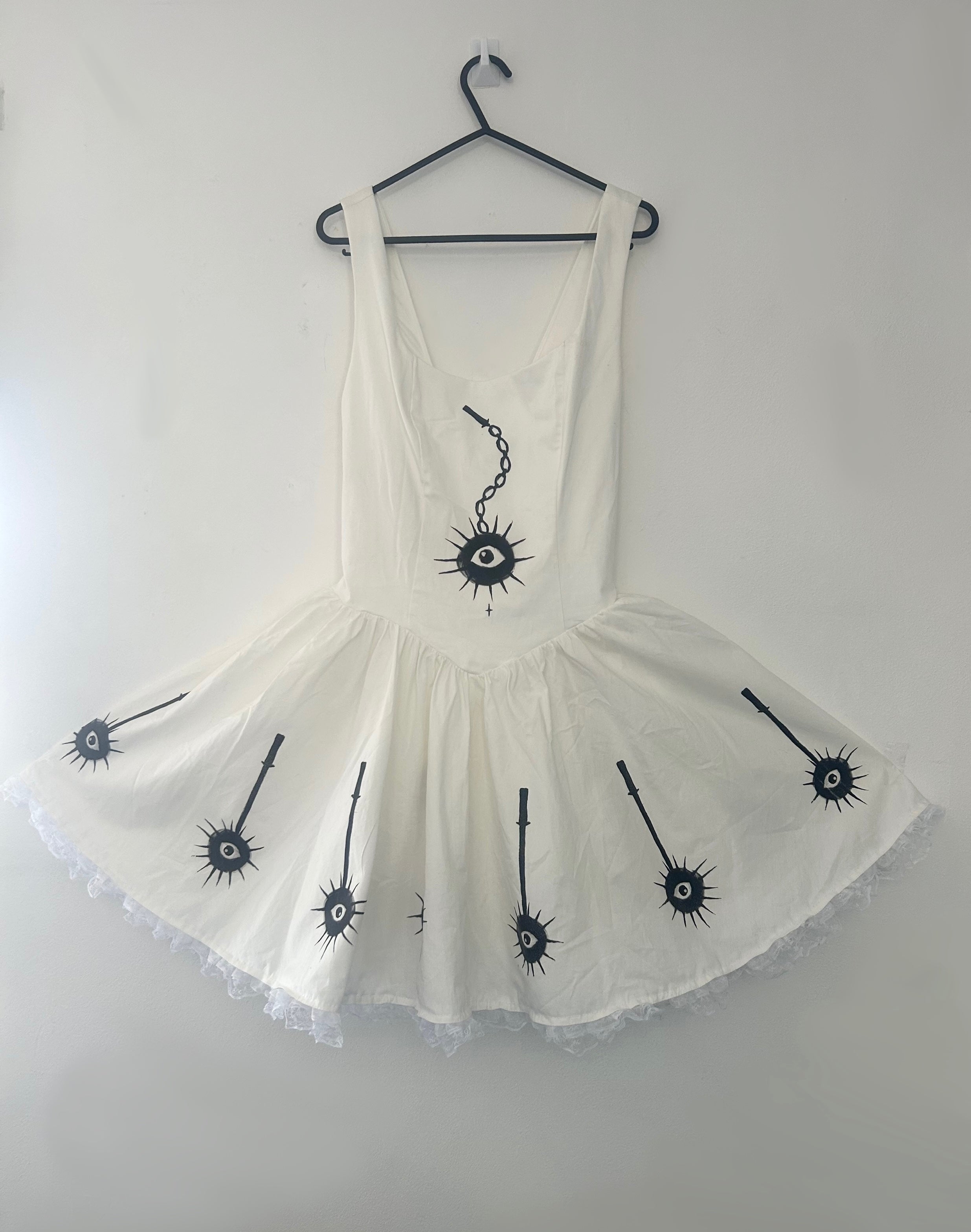 reworked / upcycled white princess lace dress size L