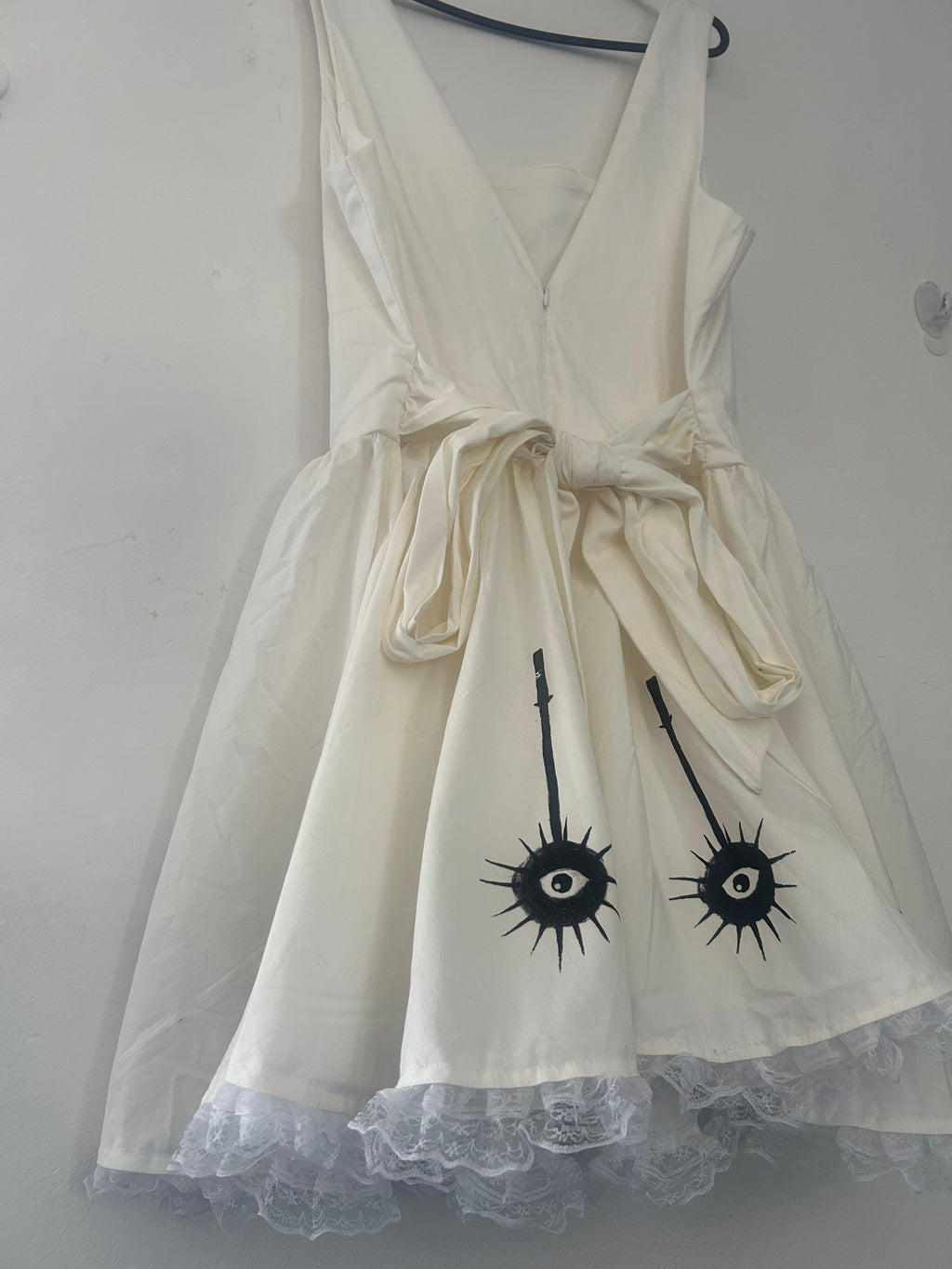 reworked / upcycled white princess lace dress size L