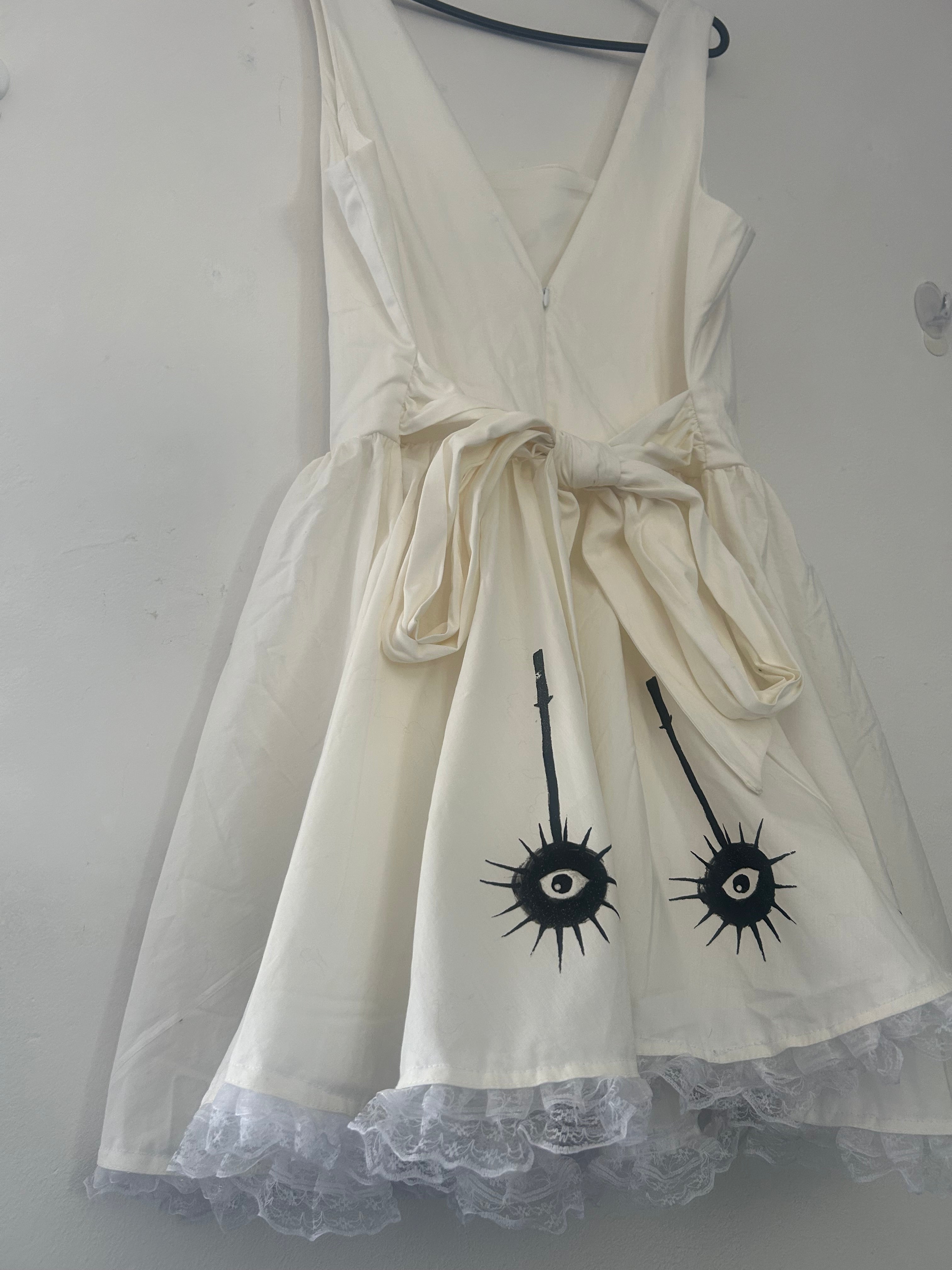 reworked / upcycled white princess lace dress size L