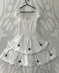 Upcycled white summer dress size XS