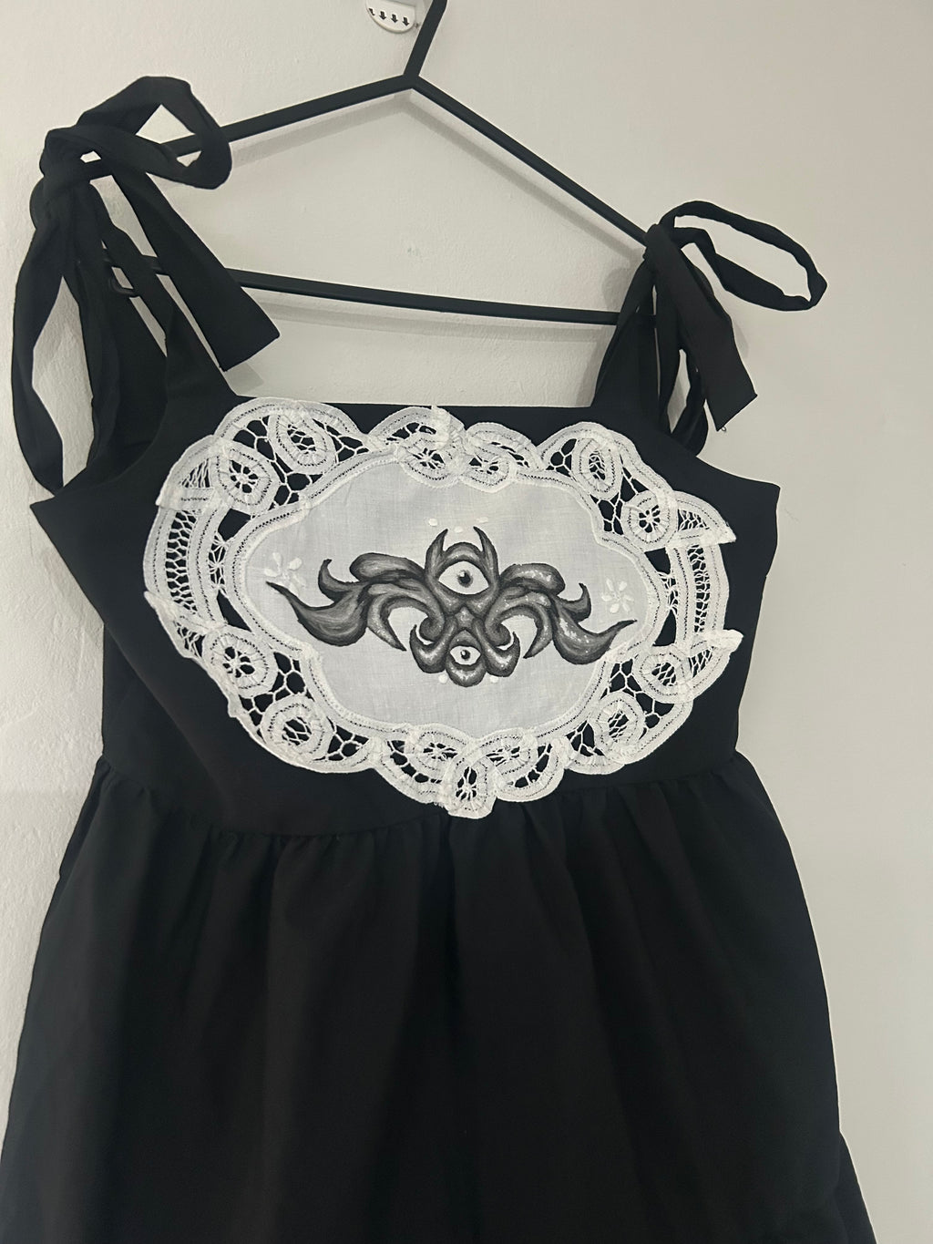 Upcycled black dress size S