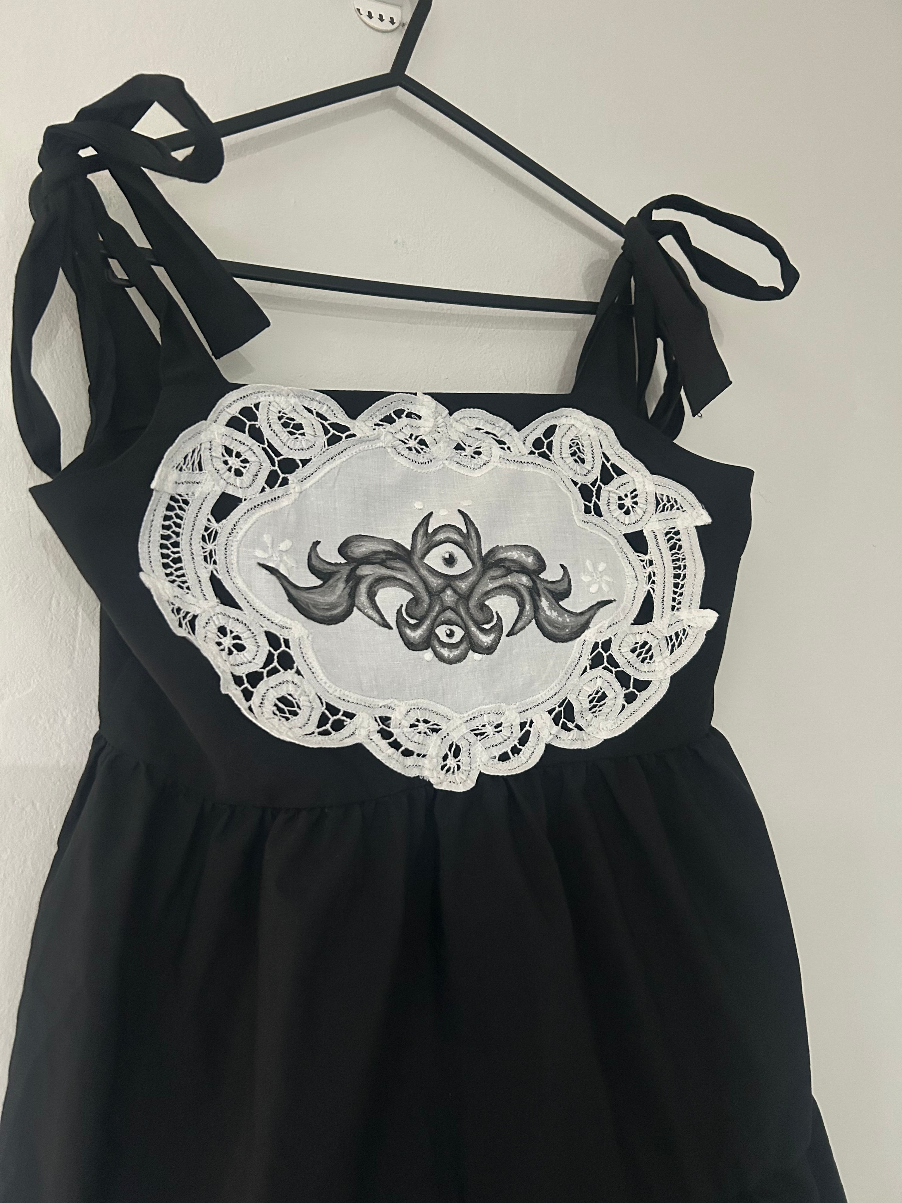 Upcycled black dress size S