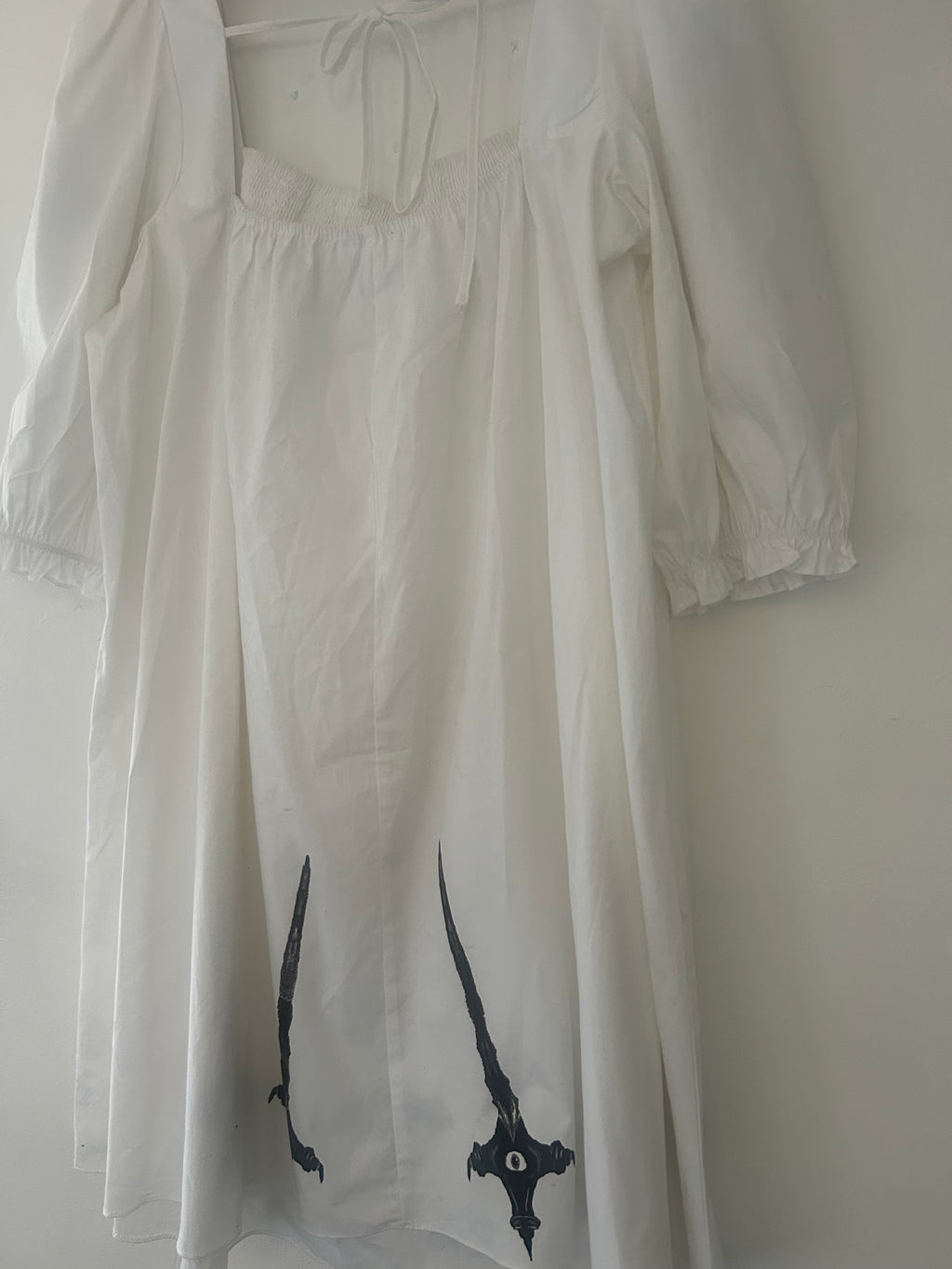 Upcycled milkmaid style dress size L