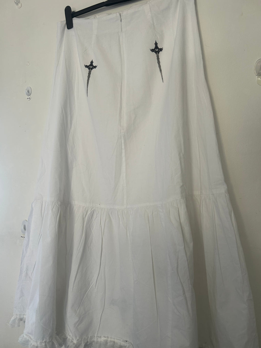 Upcycled white maxi lace skirt size 16 Large