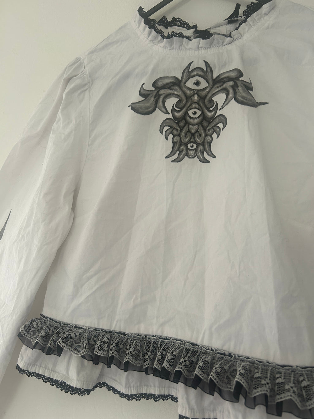 Upcycled white blouse size S