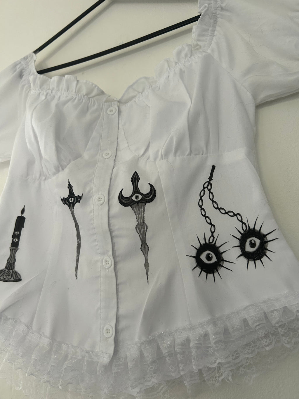 Upcycled milkmaid style crop top size 10