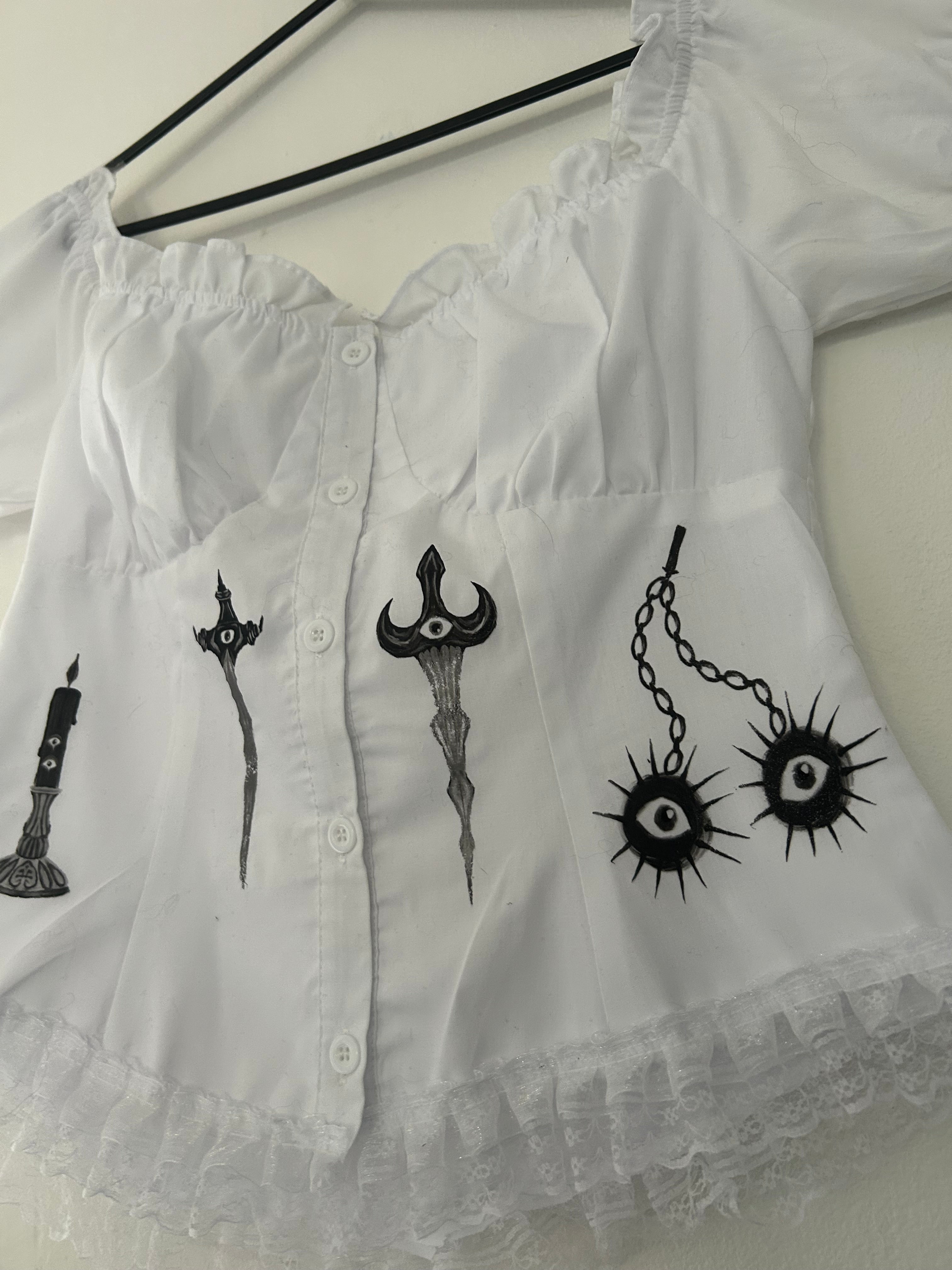 Upcycled milkmaid style crop top size 10