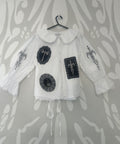 reworked / upcycled peter pan collar blouse size 10