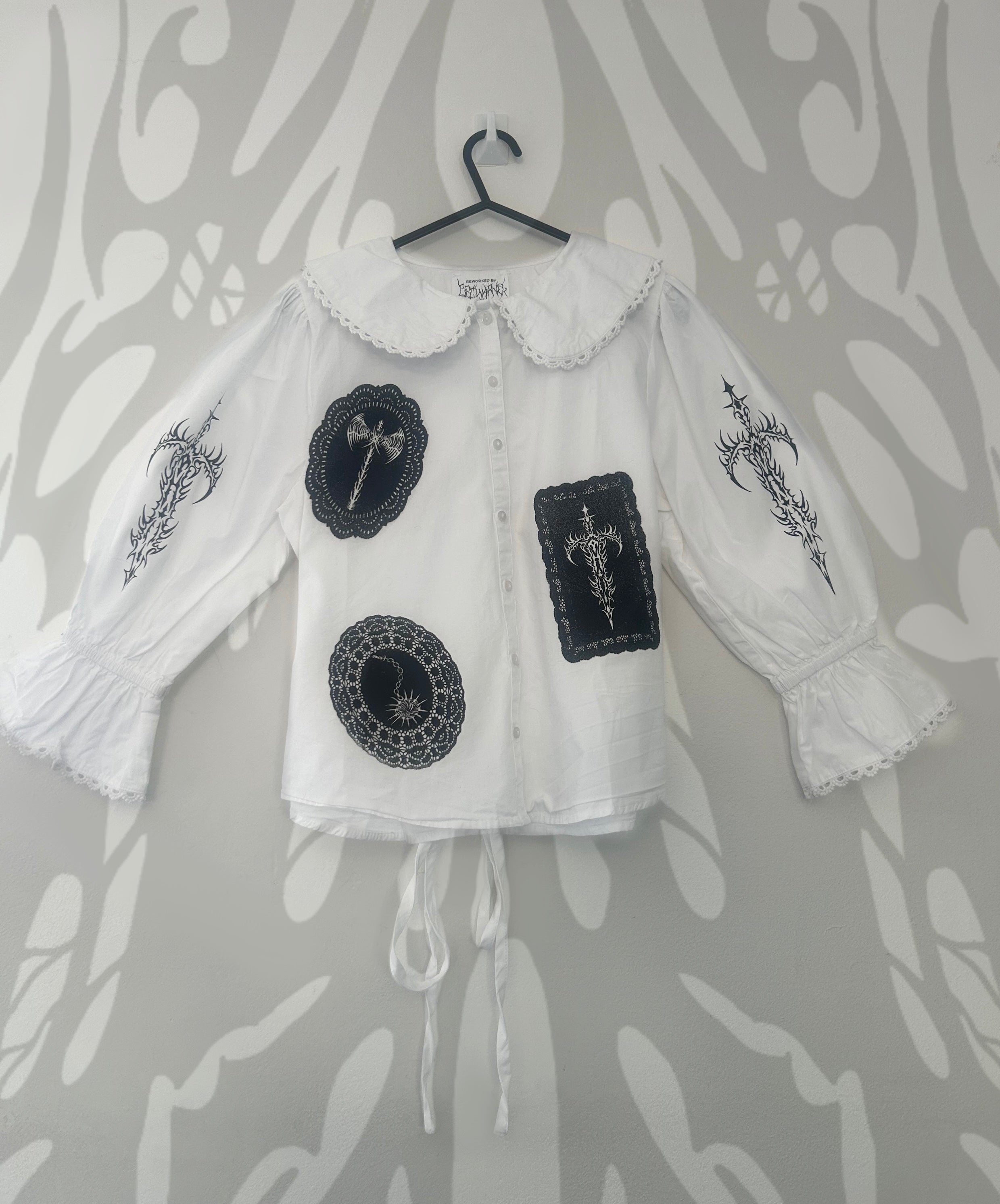 reworked / upcycled peter pan collar blouse size 10