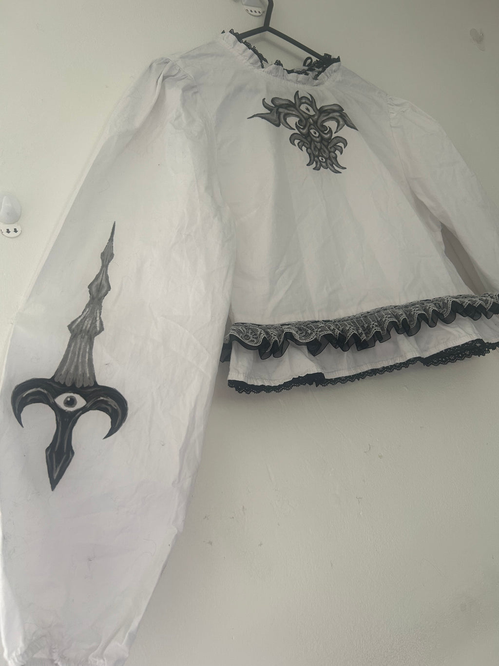 Upcycled white blouse size S