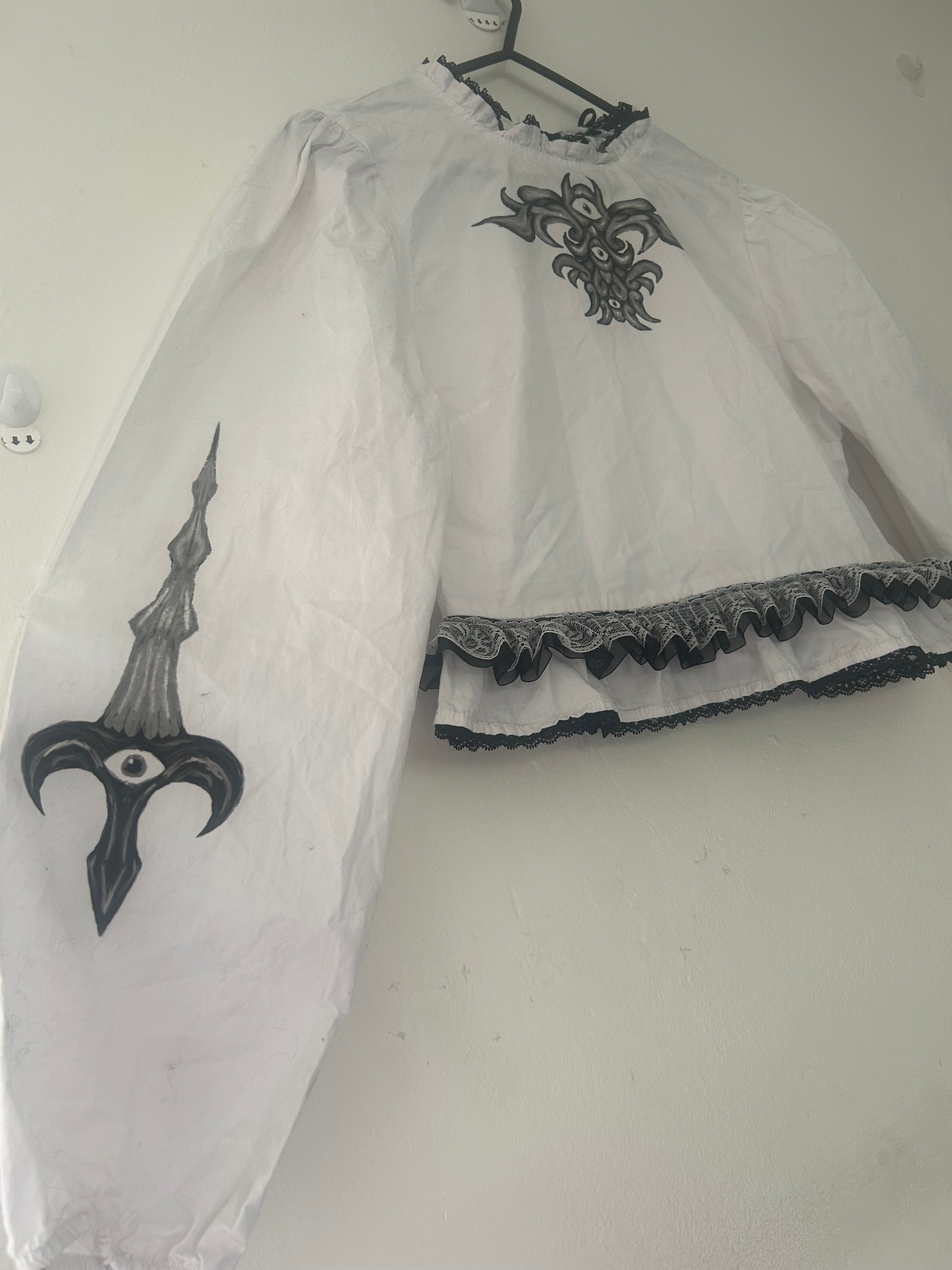 Upcycled white blouse size S