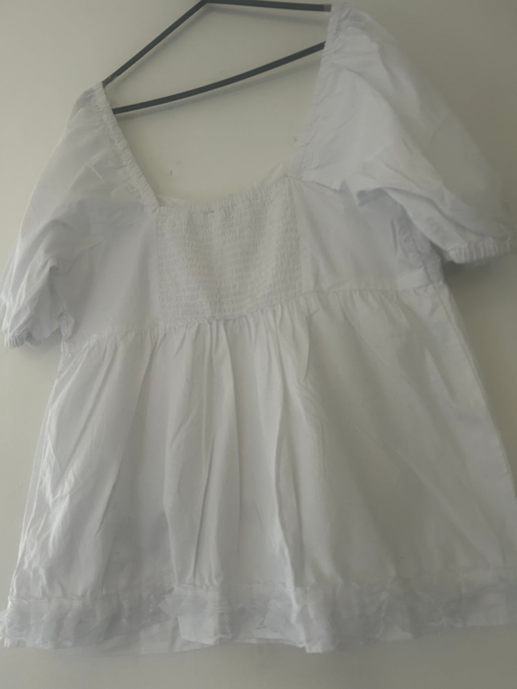 Upcycled white blouse size L