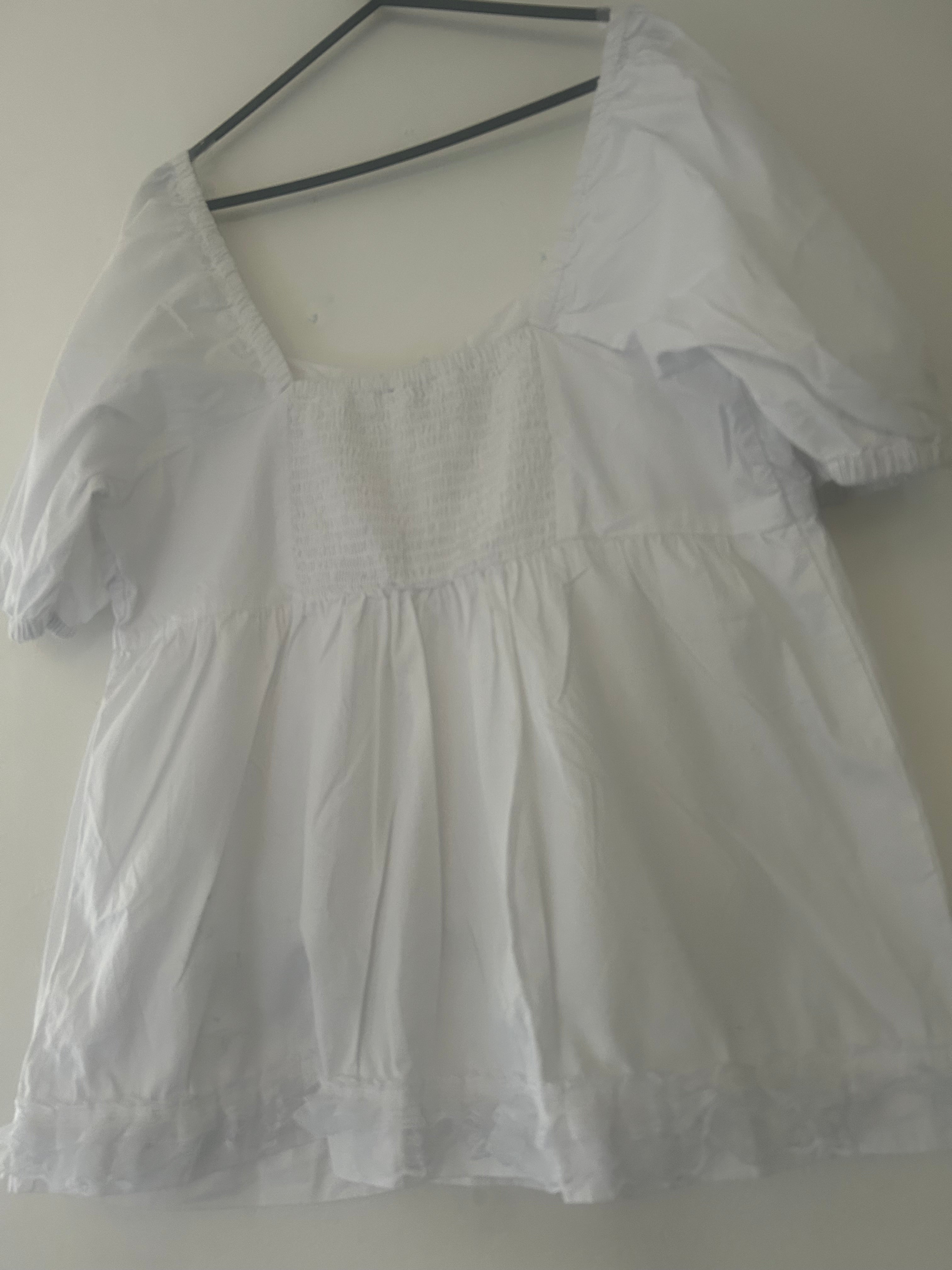 Upcycled white blouse size L