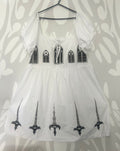 Upcycled white summer dress size 28