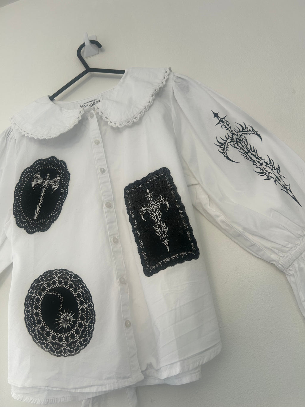 reworked / upcycled peter pan collar blouse size 10