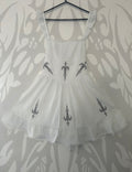reworked / upcycled white frill dress size S