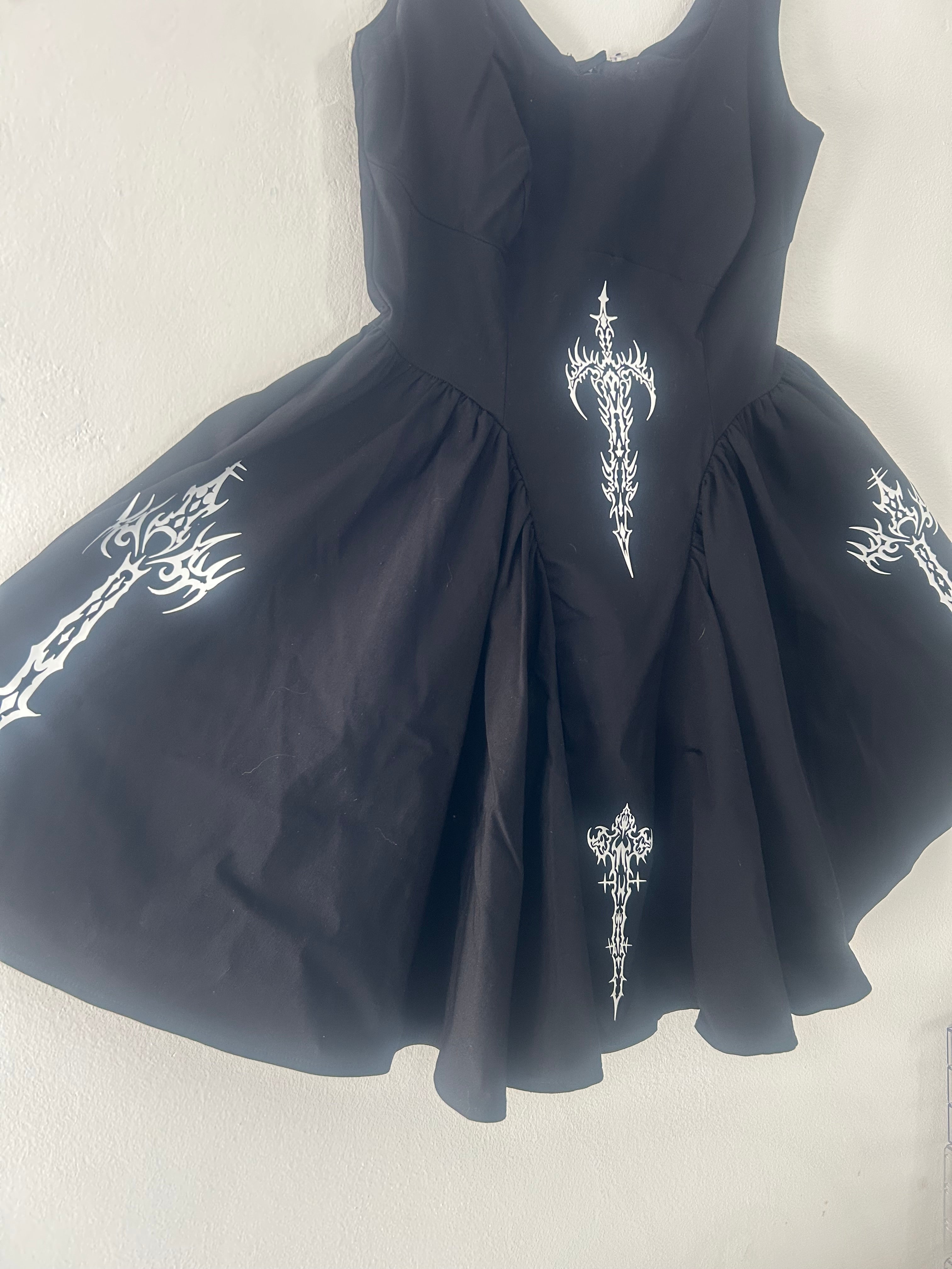 Upcycled little black dress size M
