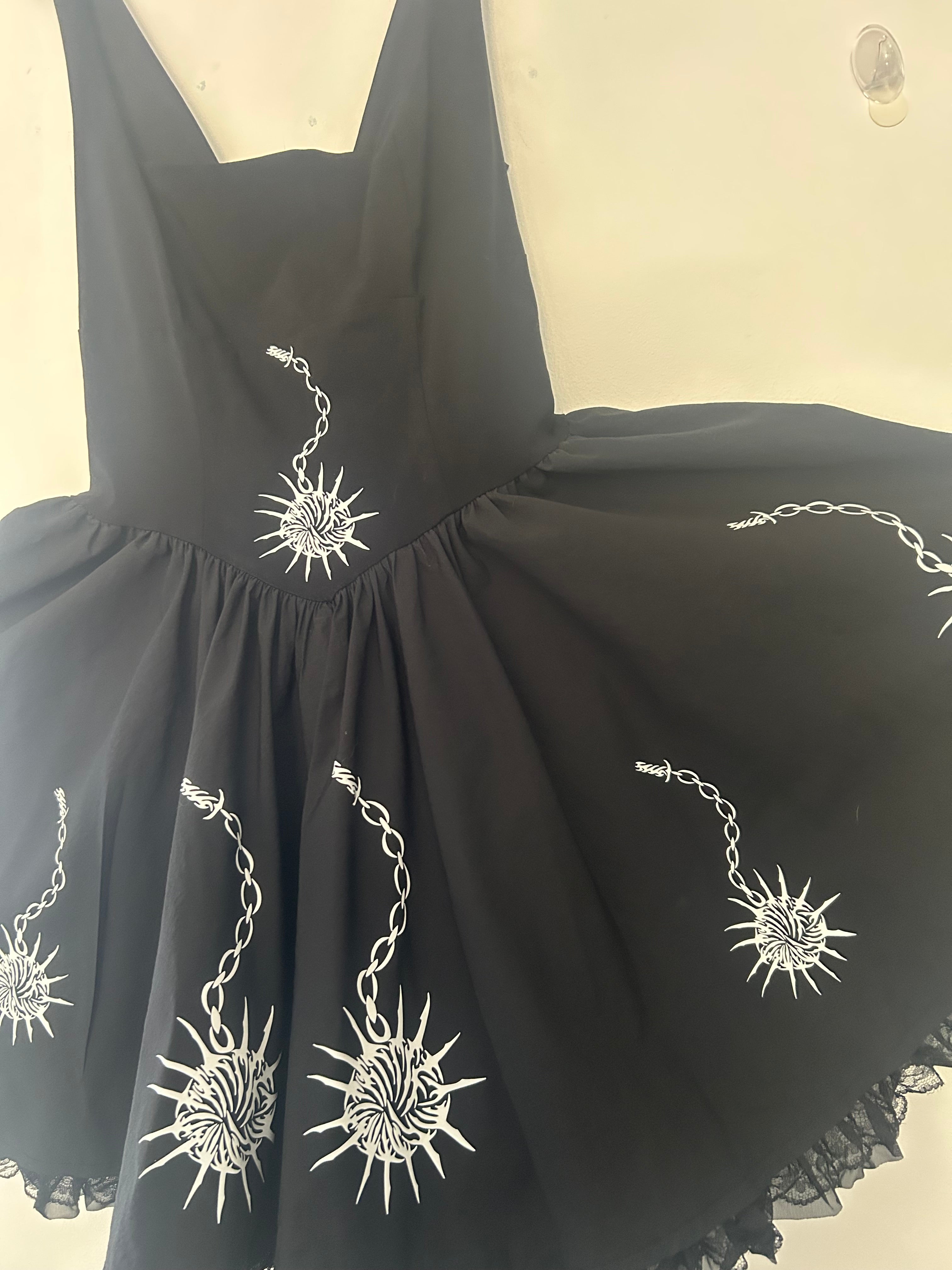 reworked / upcycled black lace dress size L