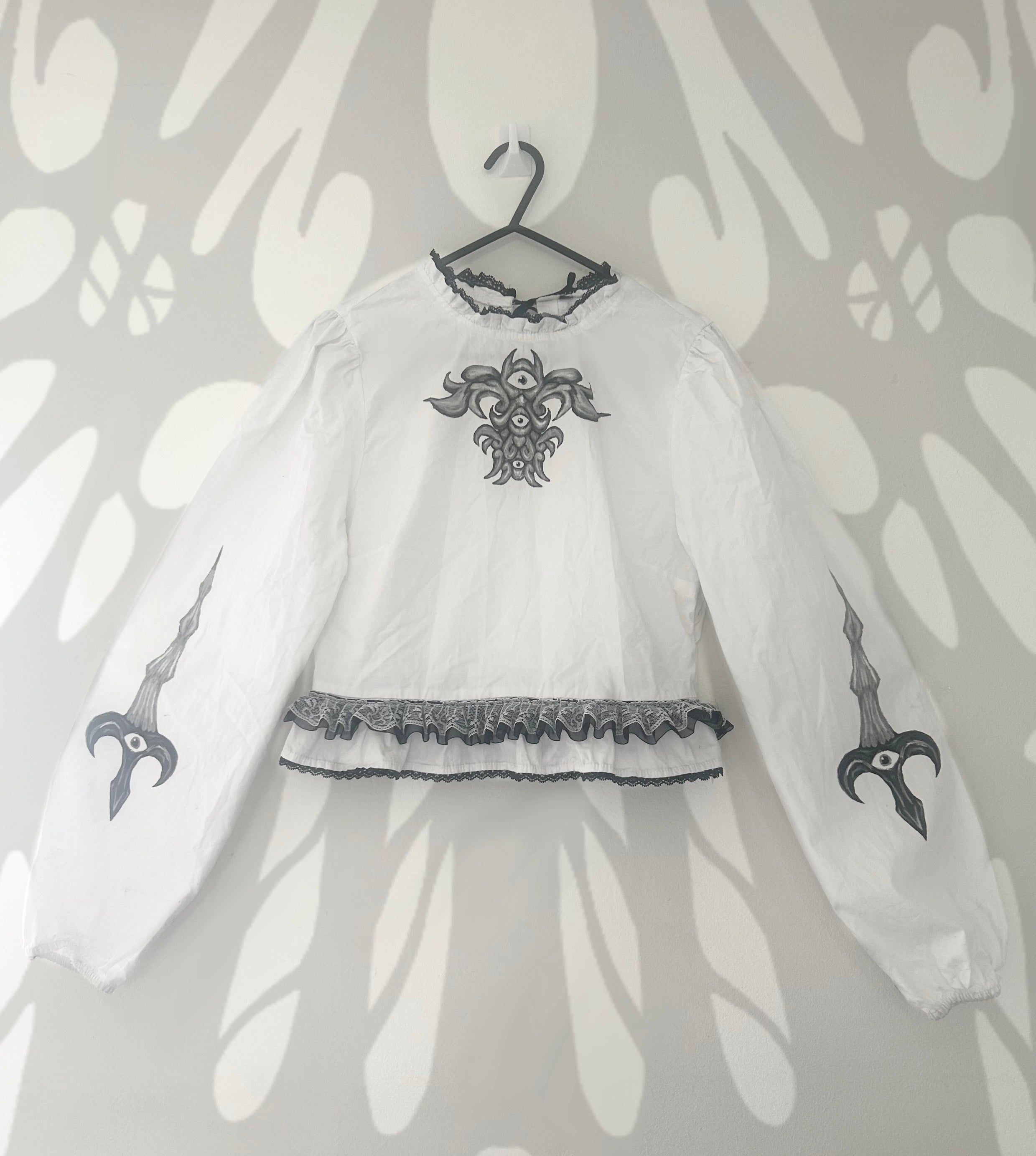 Upcycled white blouse size S
