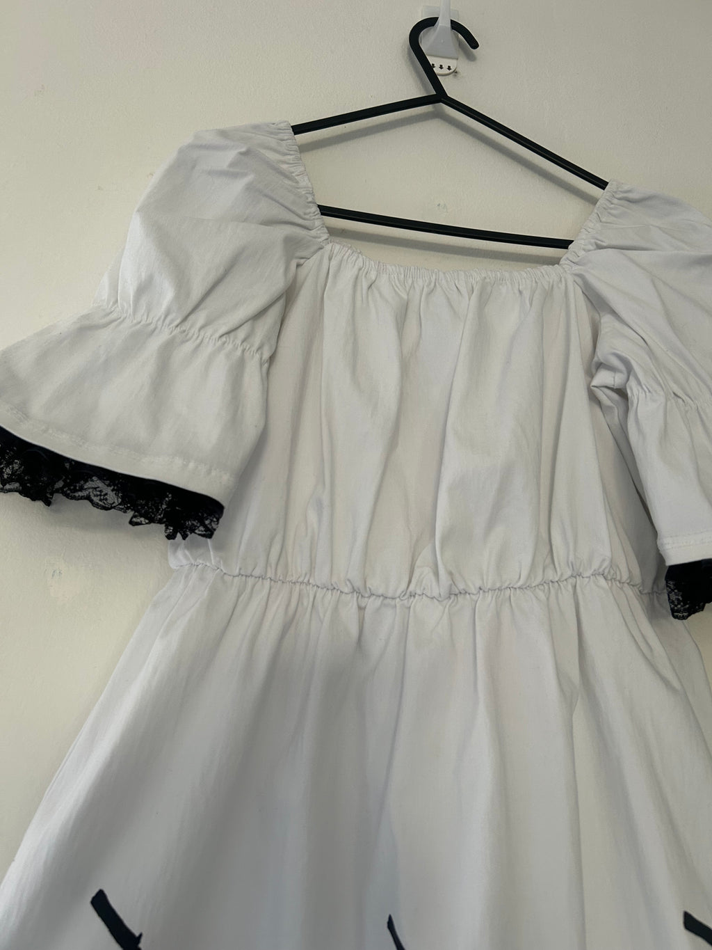 Upcycled stretchy white dress size S