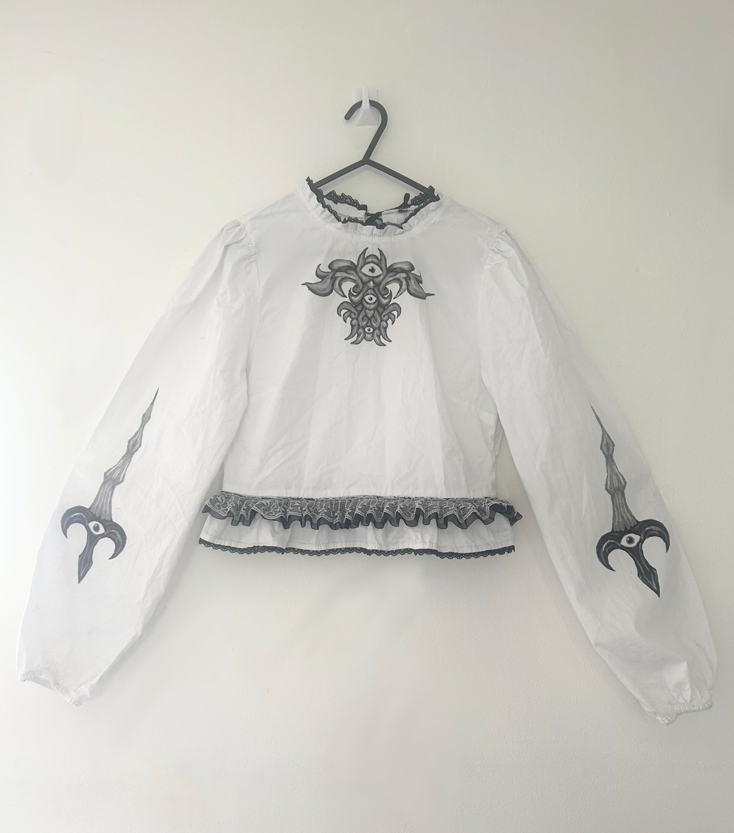 Upcycled white blouse size S