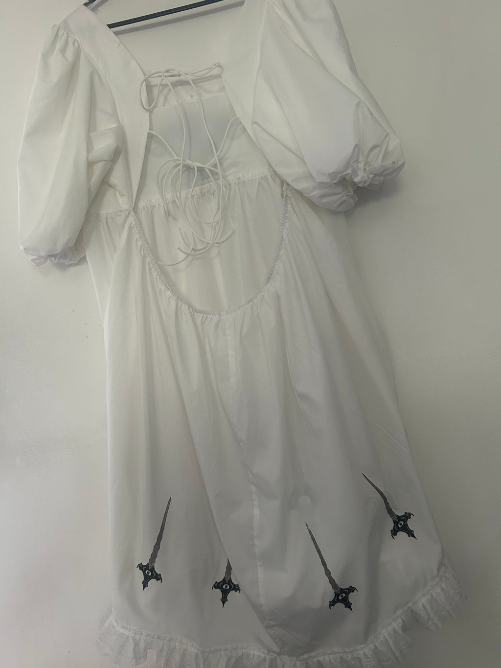 Upcycled white summer dress size 28