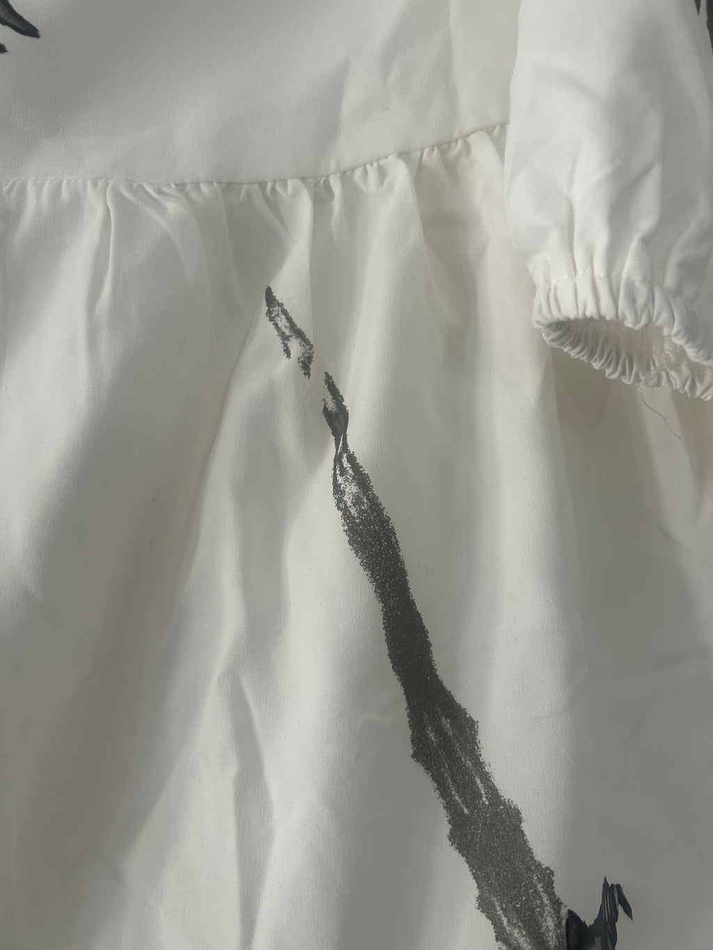 Upcycled white milkmaid style dress size L - defects