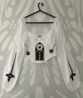Upcycled white crop top size S