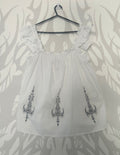 reworked / upcycled frilly white top size M