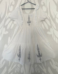 reworked / upcycled frilly white dress size M