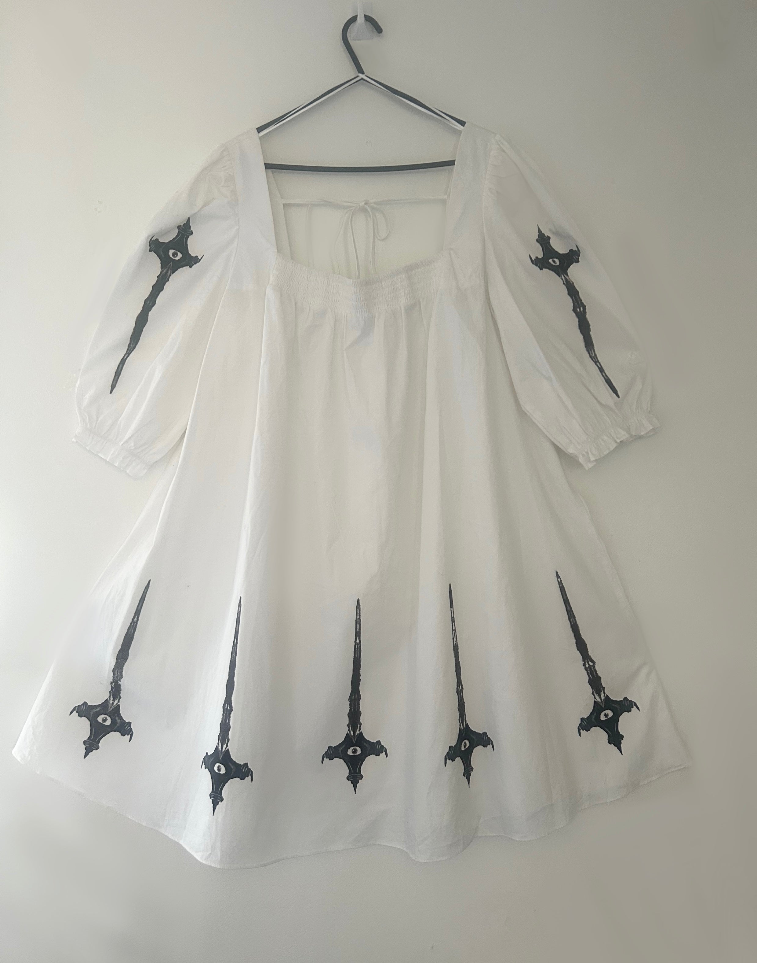Upcycled milkmaid style dress size L