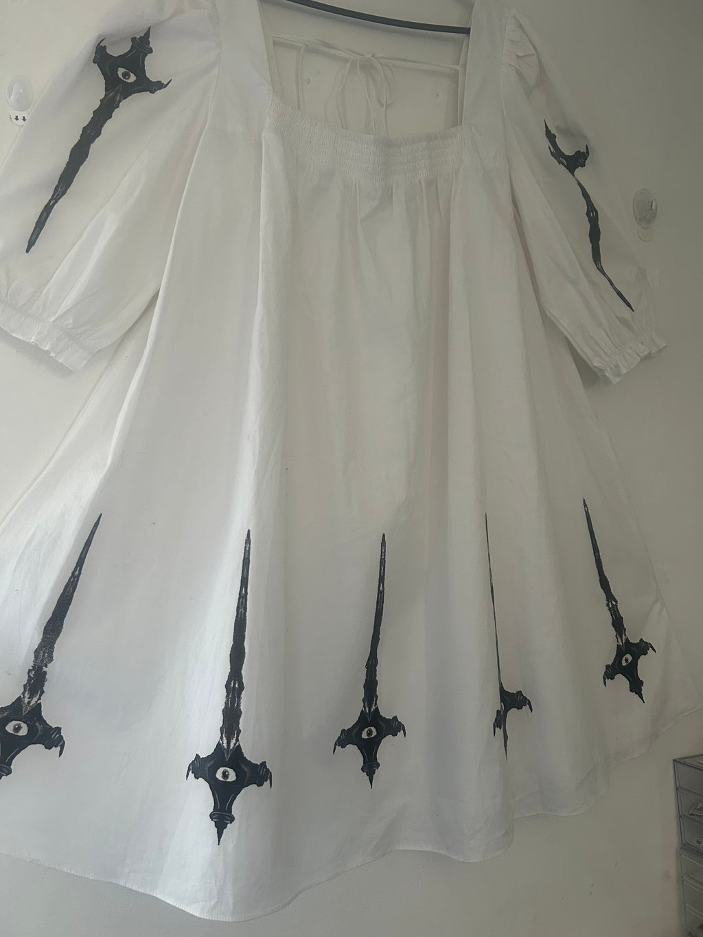 Upcycled milkmaid style dress size L