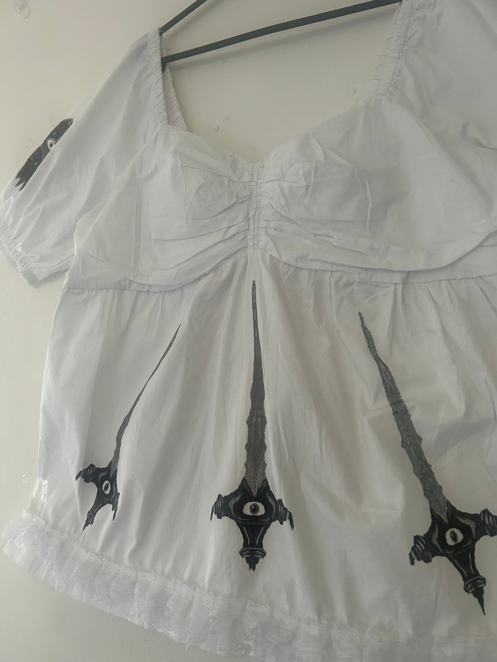 Upcycled white blouse size L