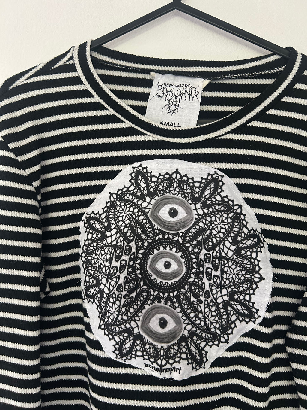 Upcycled striped pullover size small
