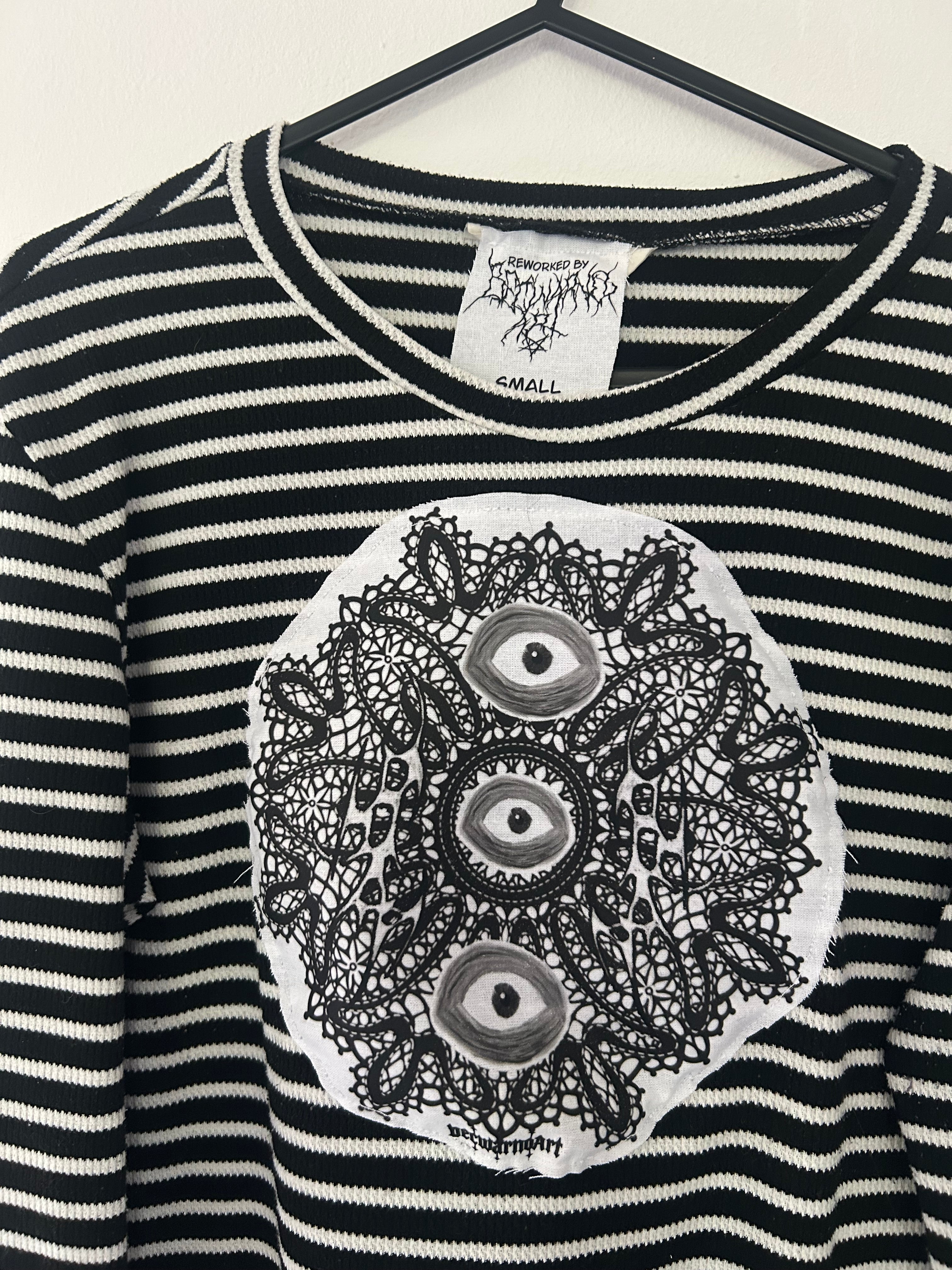 Upcycled striped pullover size small